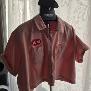 Airwalk Dusty Rose Shirt with Black Logo Tag